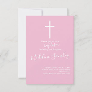 Simple Baptism Cross Baby Dedication Invitation