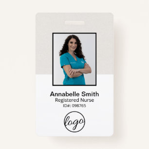 Simple Bar Code Photo Employee ID Badge