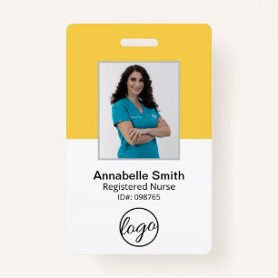 Simple Bar Code Photo Employee ID Badge