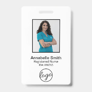 Simple Bar Code Photo Employee ID Badge