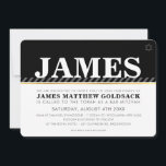 SIMPLE BAR MITZVAH modern jewish star black white Invitation<br><div class="desc">by kat massard >>> WWW.SIMPLYSWEETPAPERIE.COM <<< A trendy, simple design for your child's BAR MITZVAH INVITATIONS. Wow your friends and family with this little number ;DSetup as a template it is simple for you to add your own details, add your photo or hit the customise button and you can add...</div>