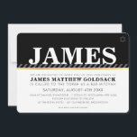 SIMPLE BAR MITZVAH modern jewish star black white Invitation<br><div class="desc">by kat massard >>> WWW.SIMPLYSWEETPAPERIE.COM <<< A trendy, simple design for your child's BAR MITZVAH INVITATIONS. Wow your friends and family with this little number ;DSetup as a template it is simple for you to add your own details, add your photo or hit the customise button and you can add...</div>