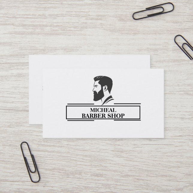 Simple Barber Business Card (Front/Back In Situ)