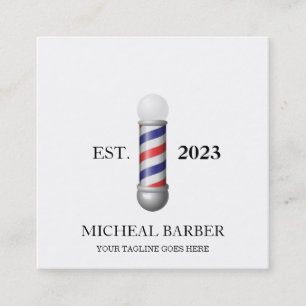 Simple Barber Square Business Card