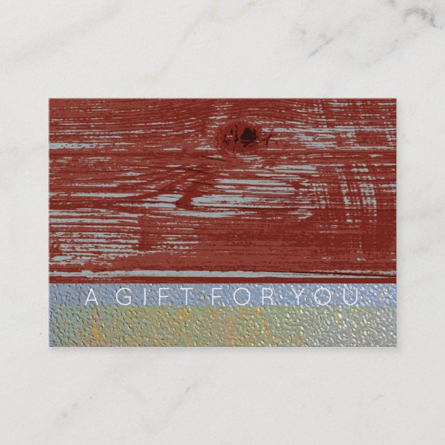 Simple Barn Wood Men's Gift Certificate (Front)