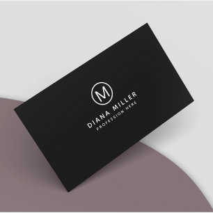 Simple Basic Black Business Card