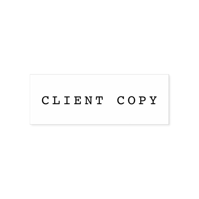 Simple basic business custom text client copy self-inking stamp (Design)