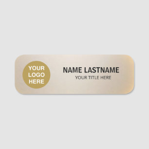 Simple Basic Faux Gold Title Safety Pin Magnetic N Name Tag