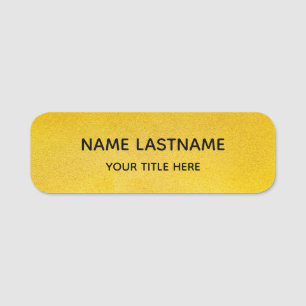 Simple Basic Faux Gold Title Safety Pin Magnetic Name Tag