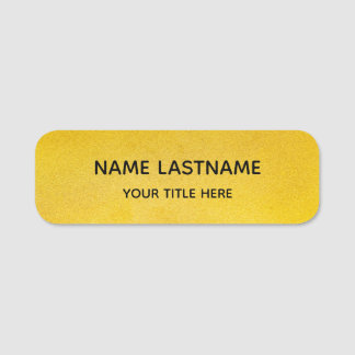 Simple Basic Faux Gold Title Safety Pin Magnetic Name Tag
