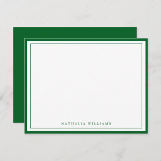 Simple Basic Forest Green Border Stationery Card