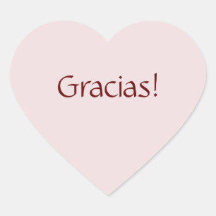 Simple Basic "Gracias!" Text Design Heart Sticker