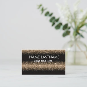 Simple Basic Minimal black &glitter White Business Card