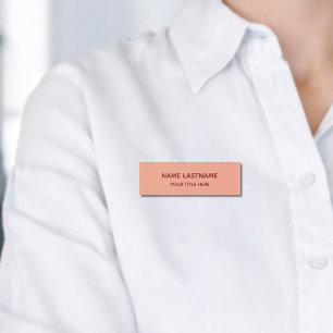 Simple Basic Minimal Blush Pink Modern Title Name  Tag
