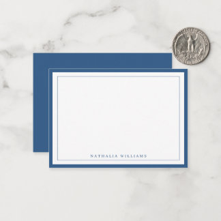 Simple Basic Navy Blue Border Stationery Card