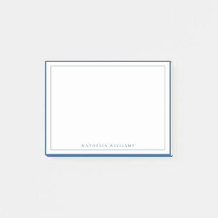 Simple Basic Navy Blue Border Stationery Post-it Notes