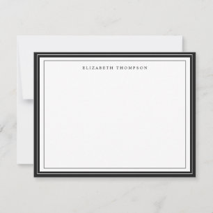 Simple Basic Personalised Black Border Card
