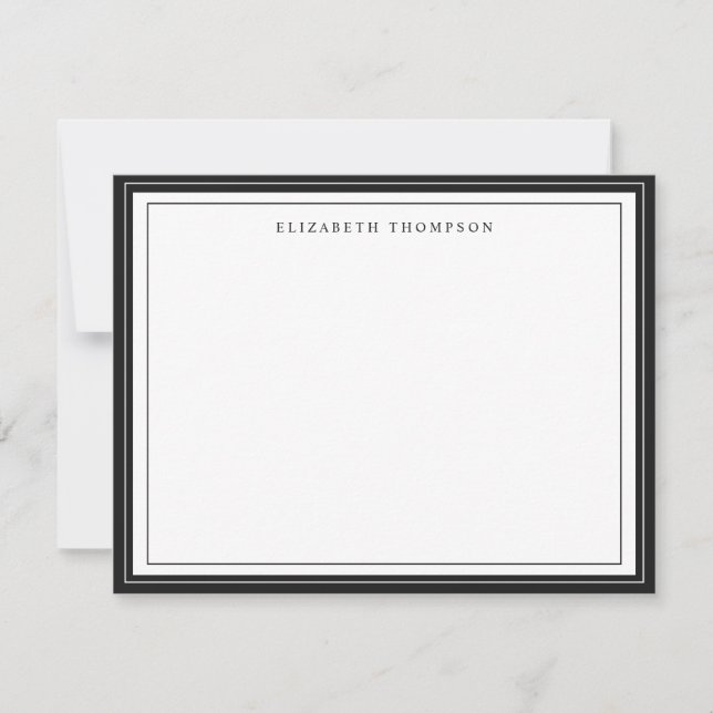 Simple Basic Personalised Black Border Card (Front)