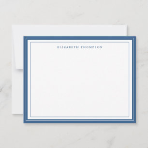 Simple Basic Personalised Light Navy Blue Border Card