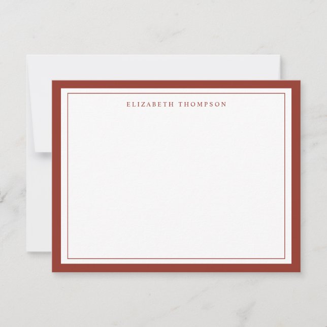 Simple Basic Personalised Red Thick Border Card (Front)