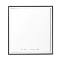 Simple Basic Personalize Black Border Stationery