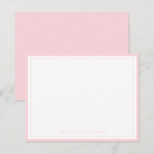 Simple Basic Pink Border Stationery Card