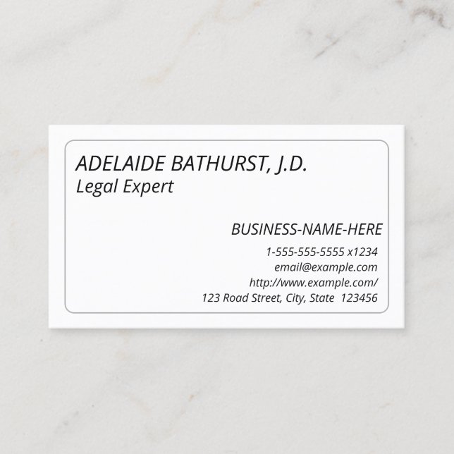 Simple, Basic & Plain Business Card (Front)
