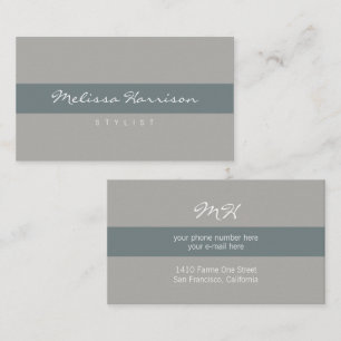 simple & basic professional grey striped grey business card
