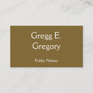 Simple & Basic Public Notary Business Card