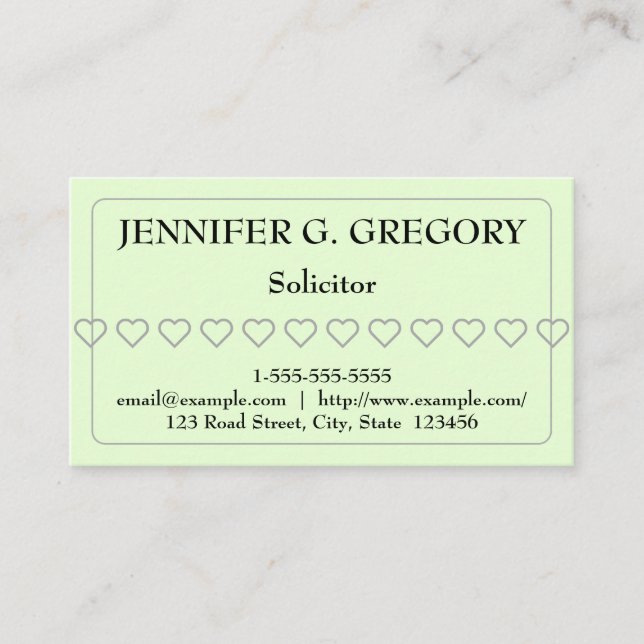 Simple & Basic Solicitor Business Card (Front)