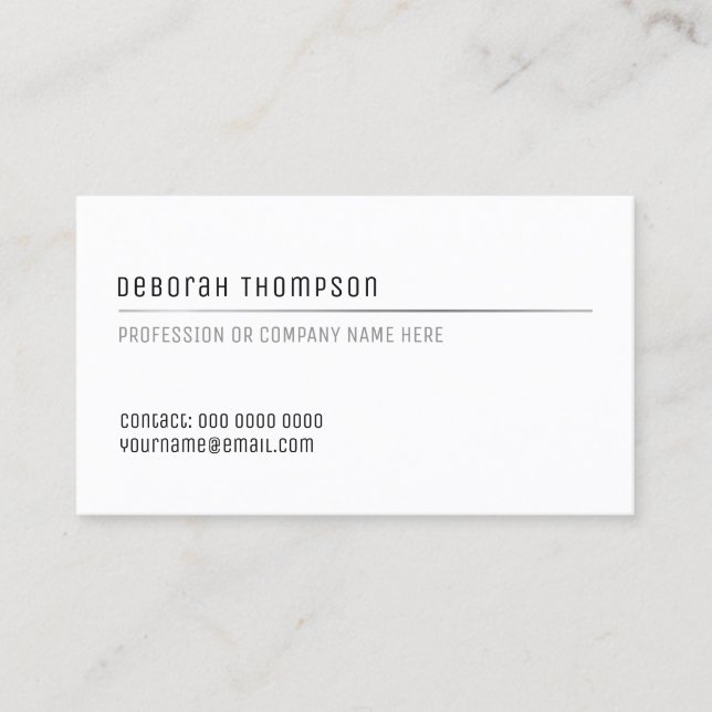 simple basic white clear and clean pro business card (Front)