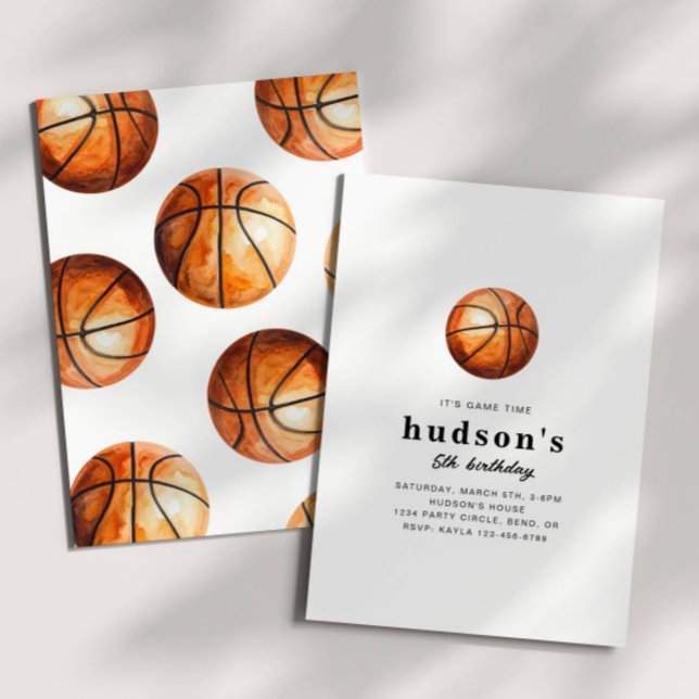 Simple Basketball Birthday Invitation (Creator Uploaded)