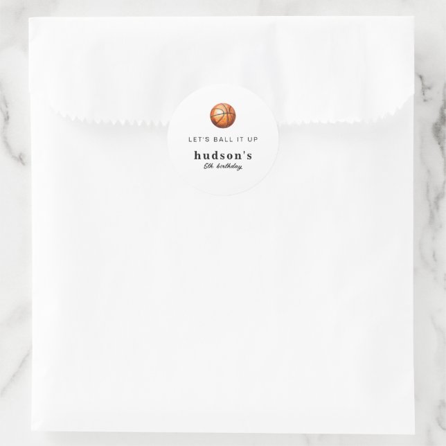 Simple Basketball Party Stickers (Bag)
