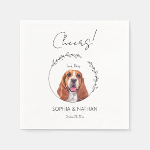 Simple Basset Hound Dog Wedding Cocktail Napkins