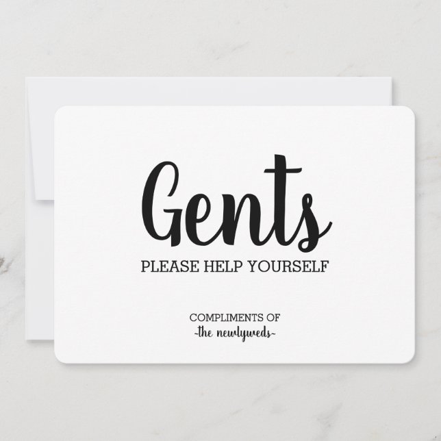 Simple Bathroom Basket Sign-Gents Invitation (Front)