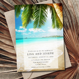 Simple Beach Destination Wedding Invitation