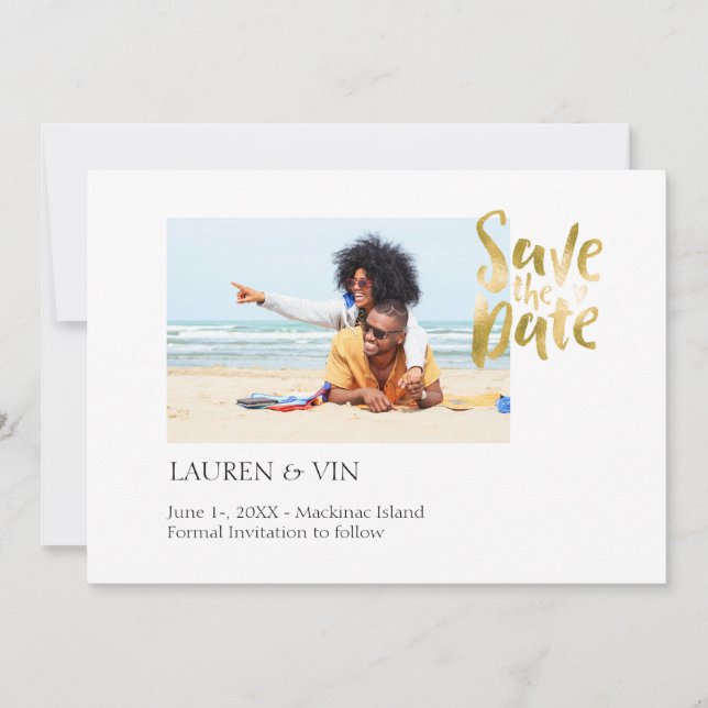 Simple Beach Save the Date (Front)
