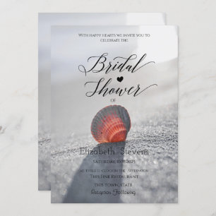 Simple Beach Seashell Bridal Shower  Invitation
