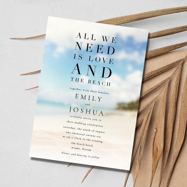 Simple Beach Wedding Invitation (Simple Beach Wedding Invitation)