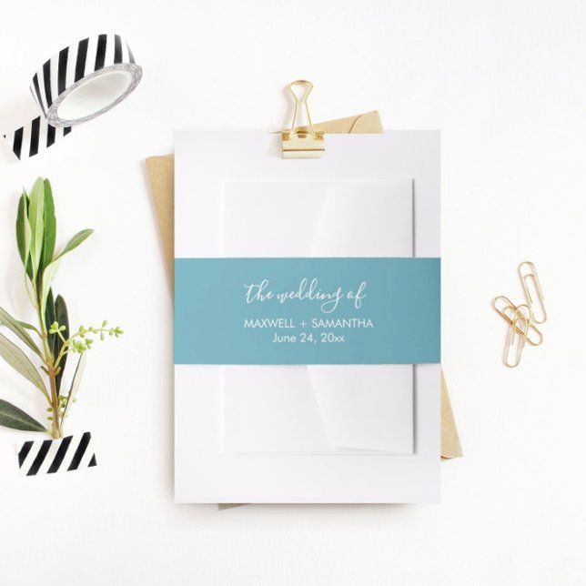 Simple Beach Wedding Invitation Belly Band (Creator Uploaded)