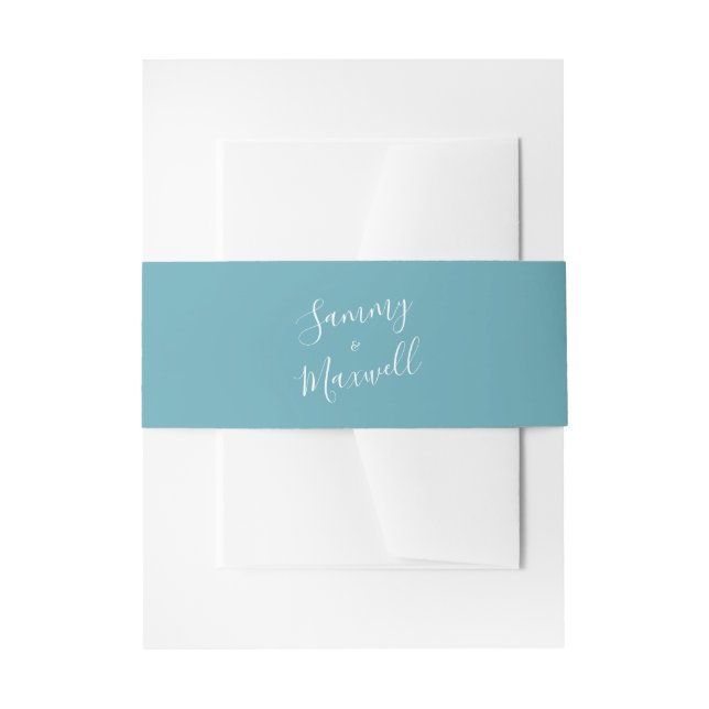 Simple Beach Wedding Invitation Belly Band (Front Example)