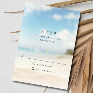 Simple Beach Wedding RSVP Card