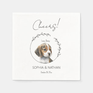 Simple Beagle Puppy Dog Wedding Cocktail Napkins