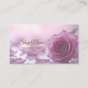Simple Beautiful Elegant Pink Purple Real Rose Pho Business Card