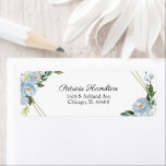 Simple Beautiful Geometric Dusty Blue Floral<br><div class="desc">Simple Beautiful Geometric Dusty Blue Floral label</div>