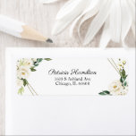 Simple Beautiful Greenery Geometric White Flowers<br><div class="desc">Simple Beautiful Greenery Geometric White Flowers label</div>