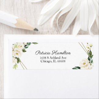 Simple Beautiful Greenery Geometric White Flowers