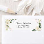 Simple Beautiful Greenery Geometric White Flowers<br><div class="desc">Simple Beautiful Greenery Geometric White Flowers label</div>