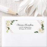 Simple Beautiful Greenery Geometric White Flowers<br><div class="desc">Simple Beautiful Greenery Geometric White Flowers label</div>