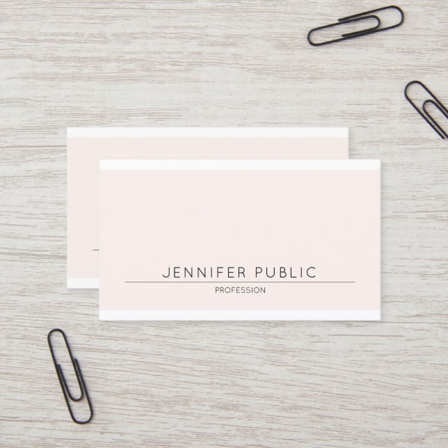 Simple Beautiful Modern Elegant Colour Plain Business Card (Front/Back In Situ)